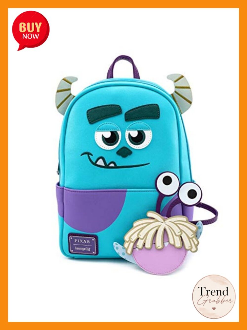 Loungefly Disney Sully Boo Pouch Faux Leather Double Strap Shoulder Bag